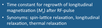 T1 relaxation, spin-lattice, longitudinal relaxation
